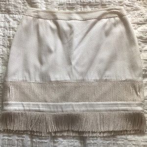 Sass and Bide cream fringe mini skirt